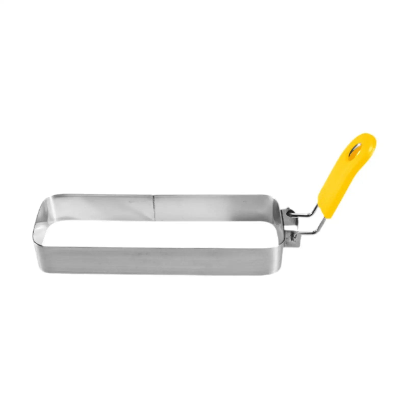 Fried Egg Ring with Handle Muffin Omelette Ring for Breakfast Sandwich Crumpet Ring Rectangle Stainless Steel Pancake Ring Zpaxo Yellow handle