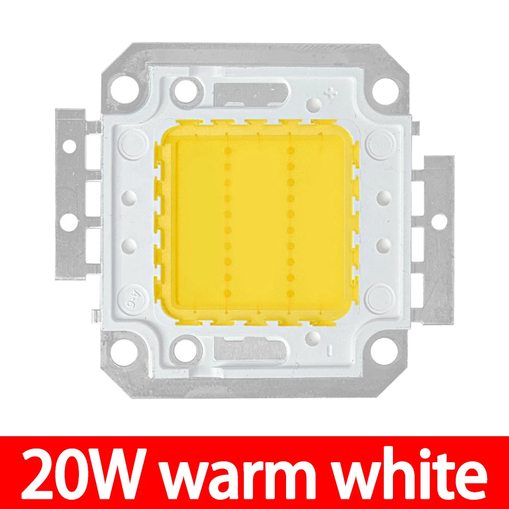 10W-100W COB LED Chip, DC12V/36V White Warm White Lamp Beads Zpaxo LED 20W Warm White