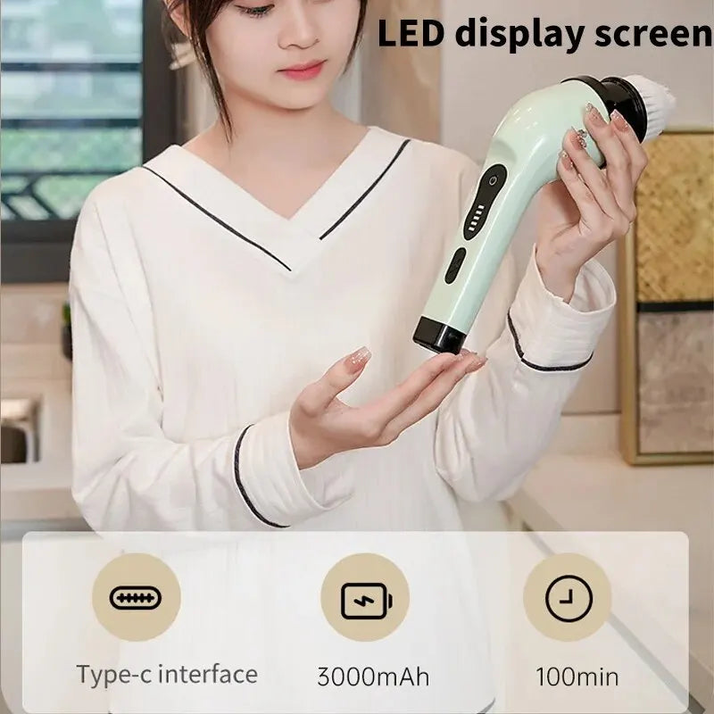 Wireless Electric Cleaning Brush Bathroom Window Kitchen Automotive Multifunctional Household Rotating Cleaning Machine Zpaxo