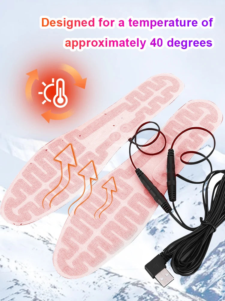 USB Heated Insoles Foot Warmer Film 10W Electric Foot Warming Pad Winter Outdoor Sports Heating Insole for Men and Women Zpaxo