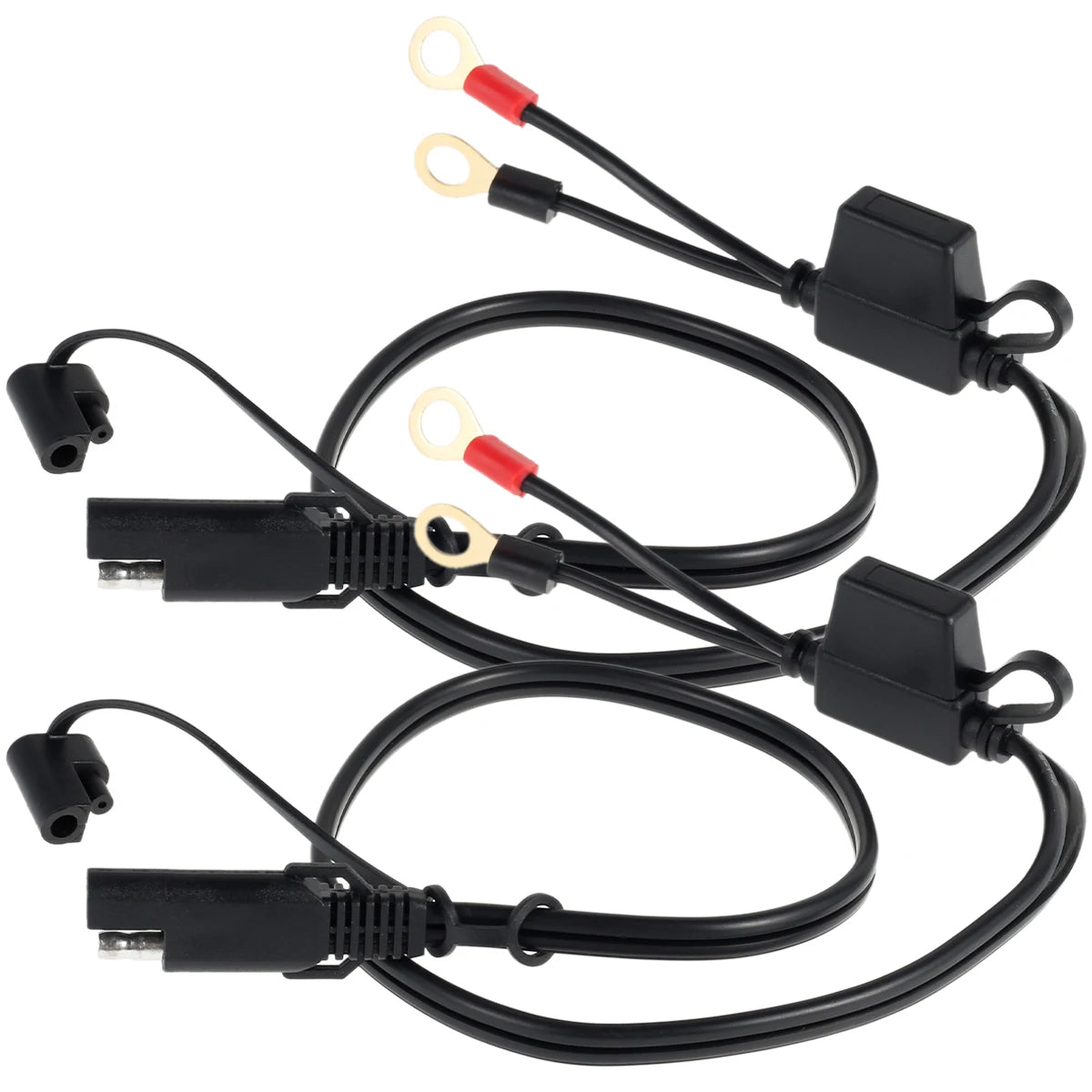 1/2PCS Quick Release SAE Cable With 10A Fuse Terminal O Connector Moto Battery Charger Extension Adapter Wire 18AWG Terminal Zpaxo