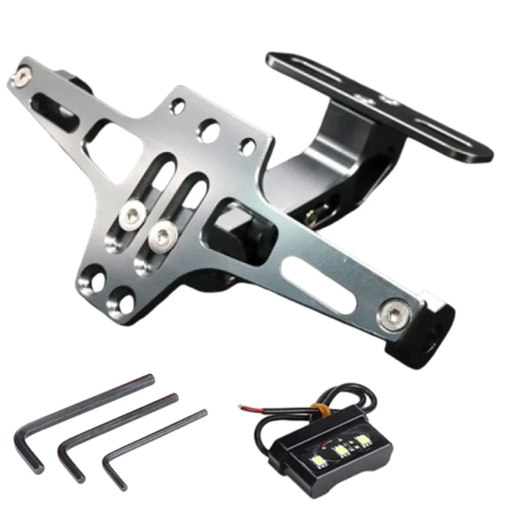 Aluminum Alloy Motorcycle Rear License Plate Mount Adjustable Zpaxo Titanium