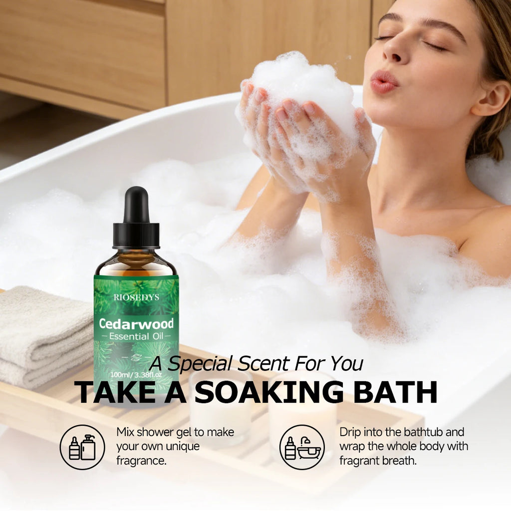 CEDARWOOD ESSENTIAL OIL Suitable Massage Skincare Deeply Nourishes Zpaxo