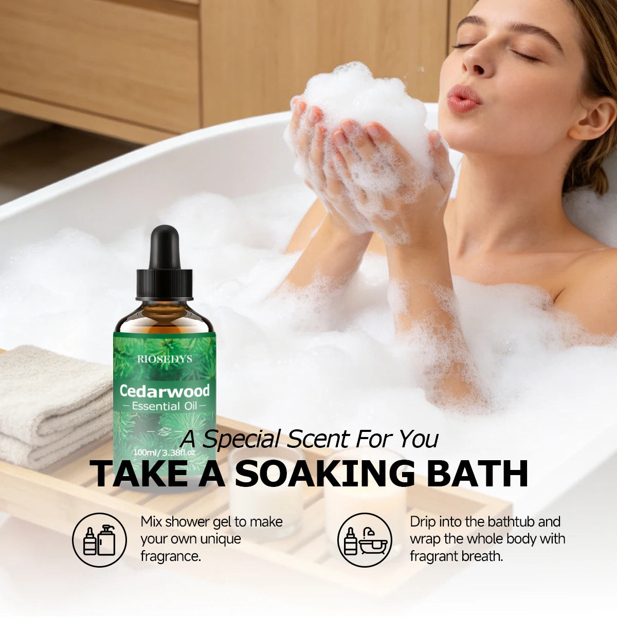 CEDARWOOD ESSENTIAL OIL Suitable Massage Skincare Deeply Nourishes Zpaxo