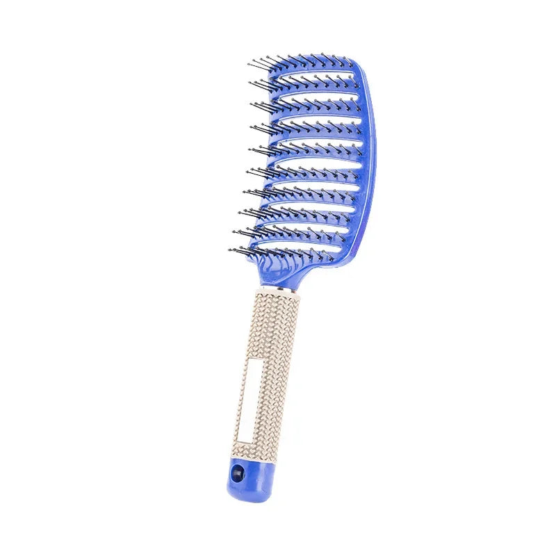 Hair Brush Scalp Massage Comb Hairbrush Bristle;Nylon Women Wet Curly Detangle Hair Brush for Salon Hairdressing Styling Tools Zpaxo blue hairless