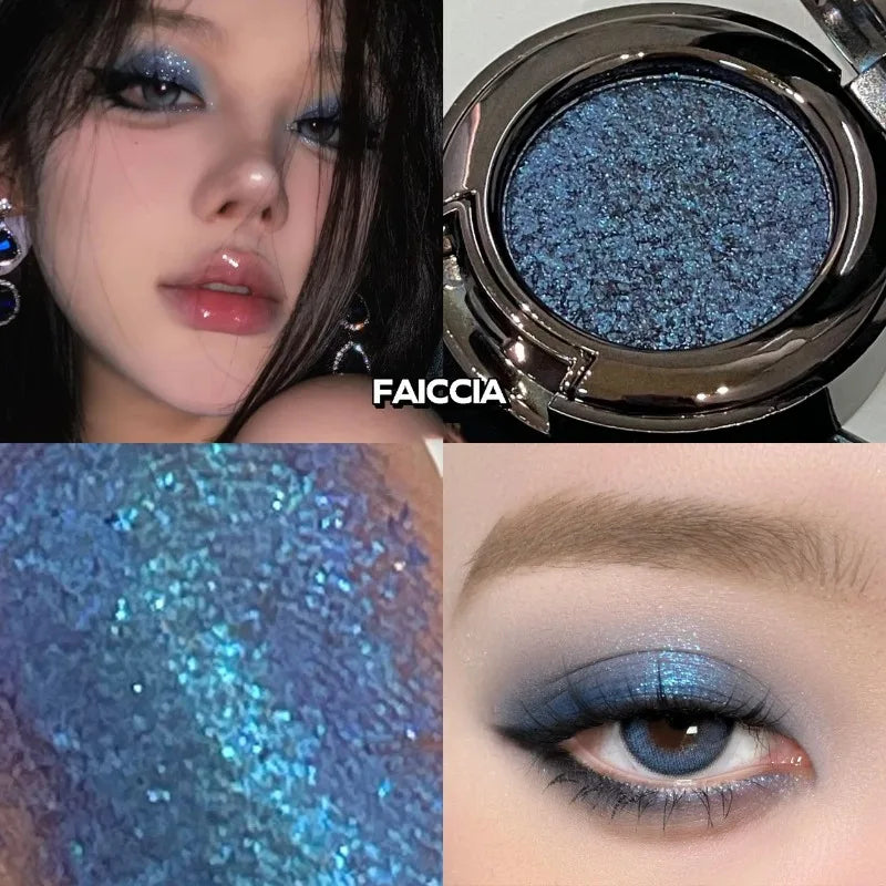 Metallic Glitter Eyeshadow Cream Chameleon Butterfly Green Shimmer Zpaxo 13