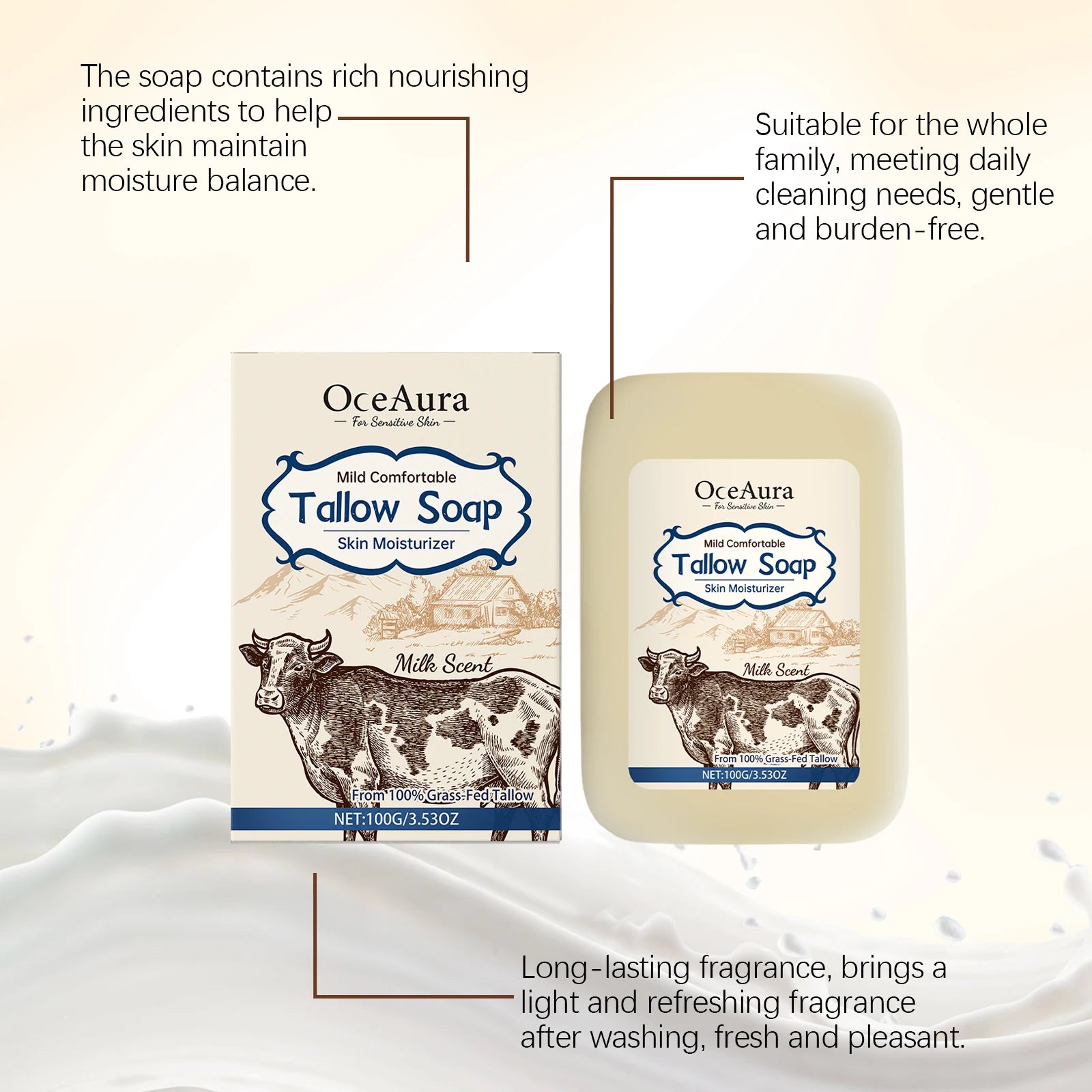 Tallow Soap - Gentle Full-Body Cleansing Soap for Moisturizing, Nourishing and Leaving Skin Smooth & Supple Zpaxo