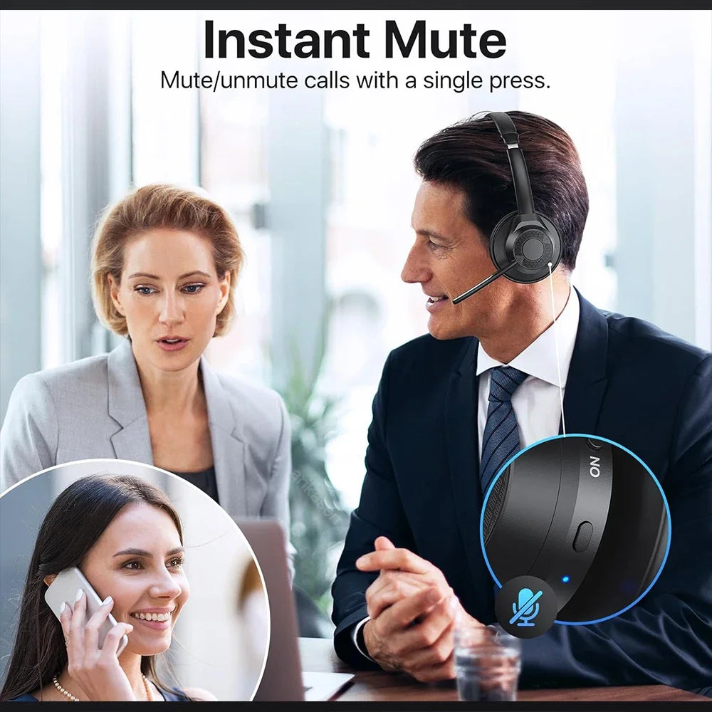 Wireless Bluetooth Headset 5 4 Headphones Microphone Noise Canceling