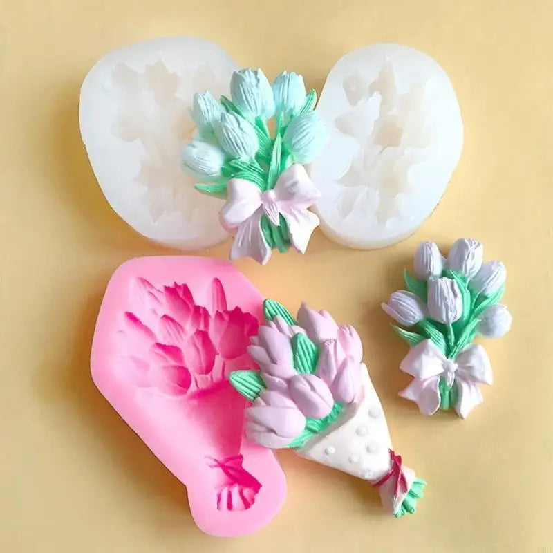 Flower Bouquets Silicone Molds Candle Soap Candy Chocolate Cake