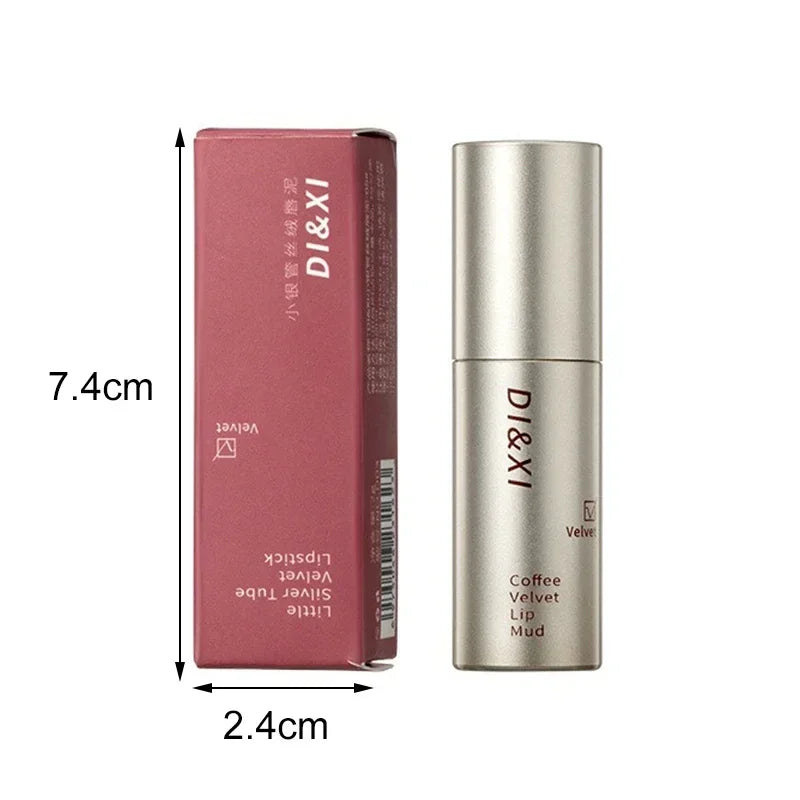 6 Colors Silky Velvet Matte Lipgloss Waterproof Non-Stick Cup No Fade Lip Glaze Low-saturation Gray Pink Liquid Lipstick Makeup Zpaxo