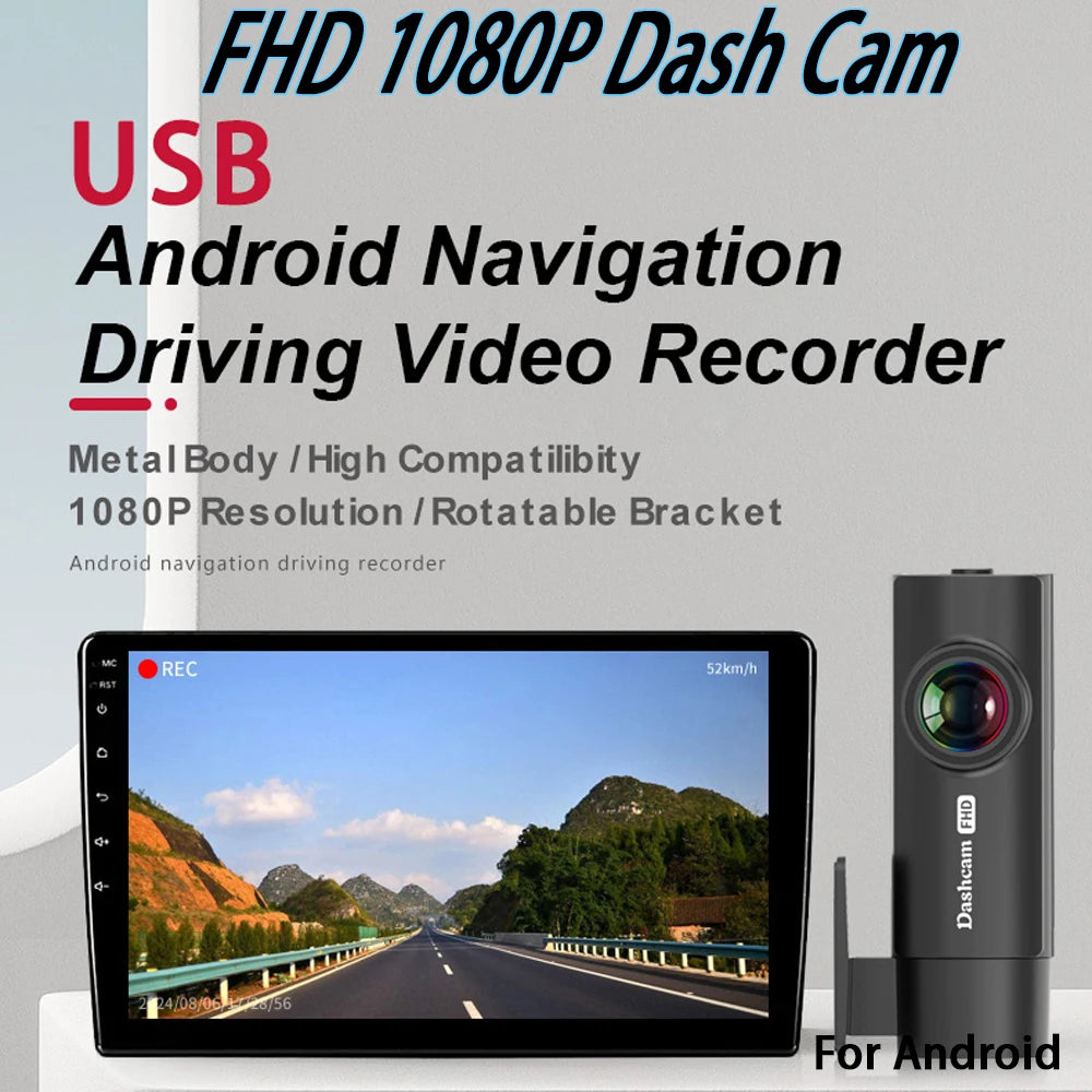 Full HD Dash Cam 1080P Car Android Navigator 130 DVR Driving Recorder