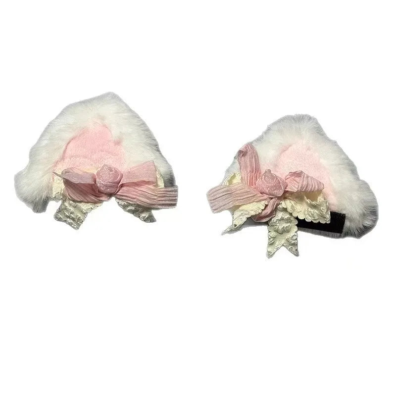 Plush Cat Ear Motorcycle Helmet Decoration | Velcro Attachment
