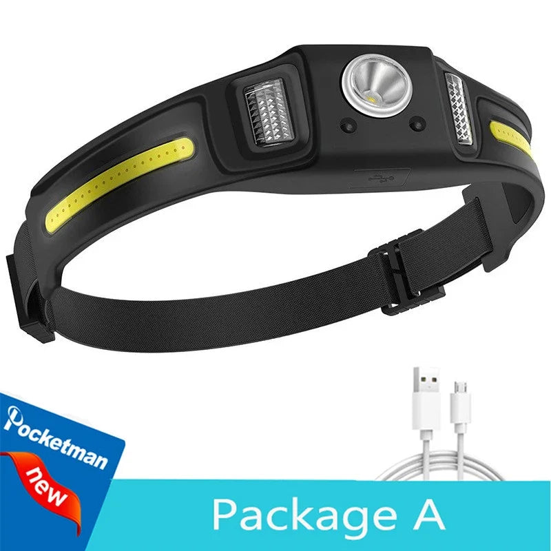 POCKETMAN LED COB Motion Sensor Headlamp | USB Rechargeable