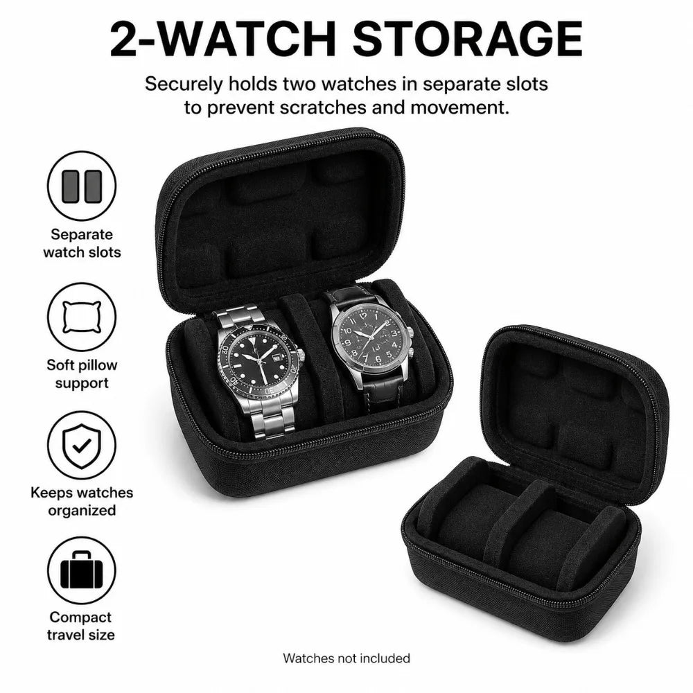2-Slot Hard Shell Suitable Men Women Oxford Cloth EVA Portable Travel