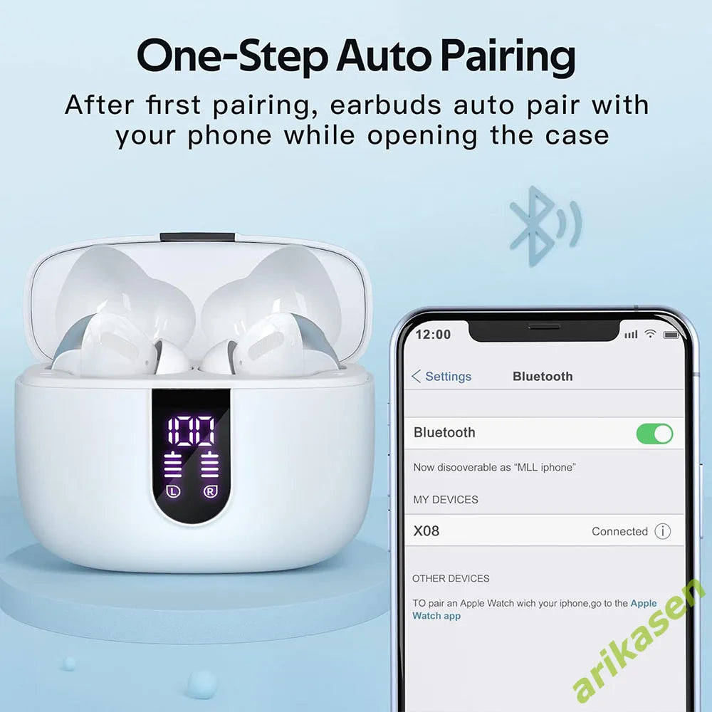 TWS Earphones Bluetooth Wireless Headphones IPX7 Waterproof Earbuds