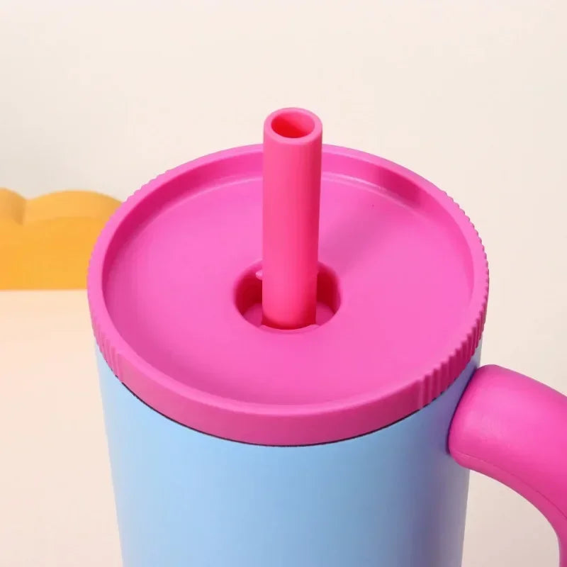 Stainless Steel Insulated Ice Cup with Handle & Straw | Large Insulated Tumbler Zpaxo