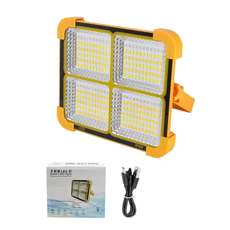 Solar Flood Light Power Bank IP66 Waterproof USB Rechargeable Camping Tent Lamp for Outdoor Emergency Zpaxo LED