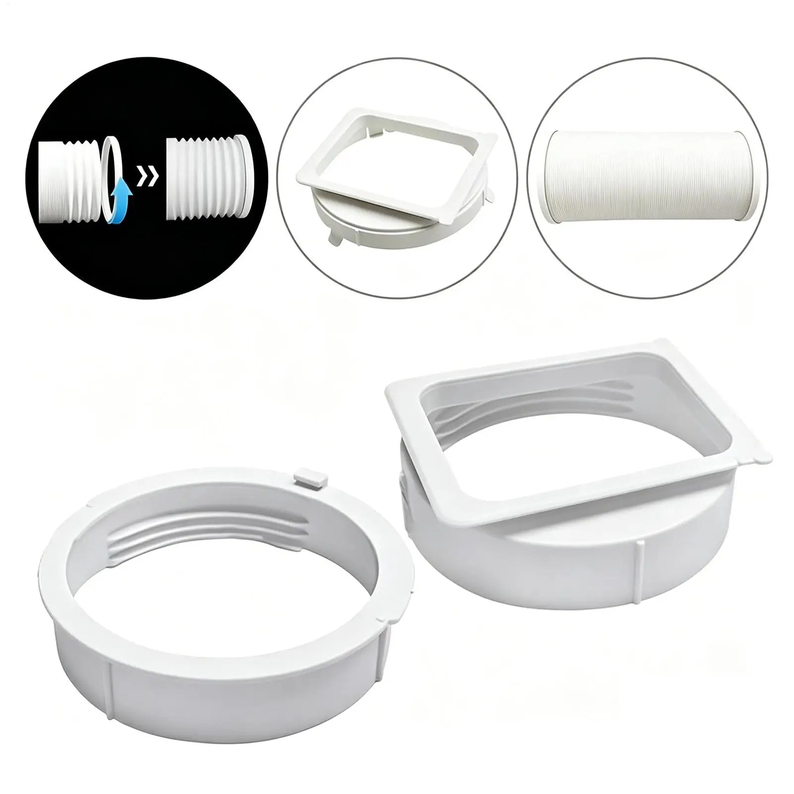 AC Hose Connector Adapter Threaded No Clamp Round Exhaust Extension