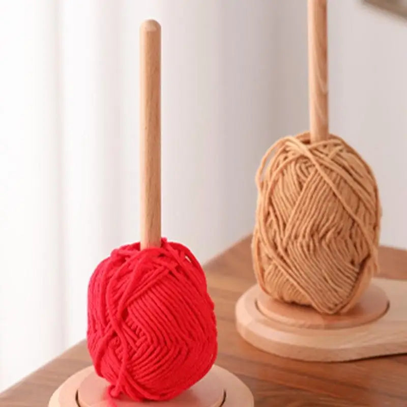 360 Degree Rotating Wooden Yarn Holder Thread Spool Organiser Stand