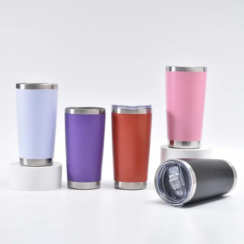 20oz High Color Double Layer Stainless Steel Insulated Cup Car Cup Ice Cream Cup Beer Cup Outdoor Portable Water Cup Zpaxo