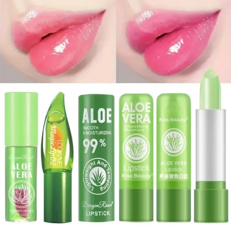 Aloe Vera Moisturizing Lipstick Natural Lasting Temperature Changing
