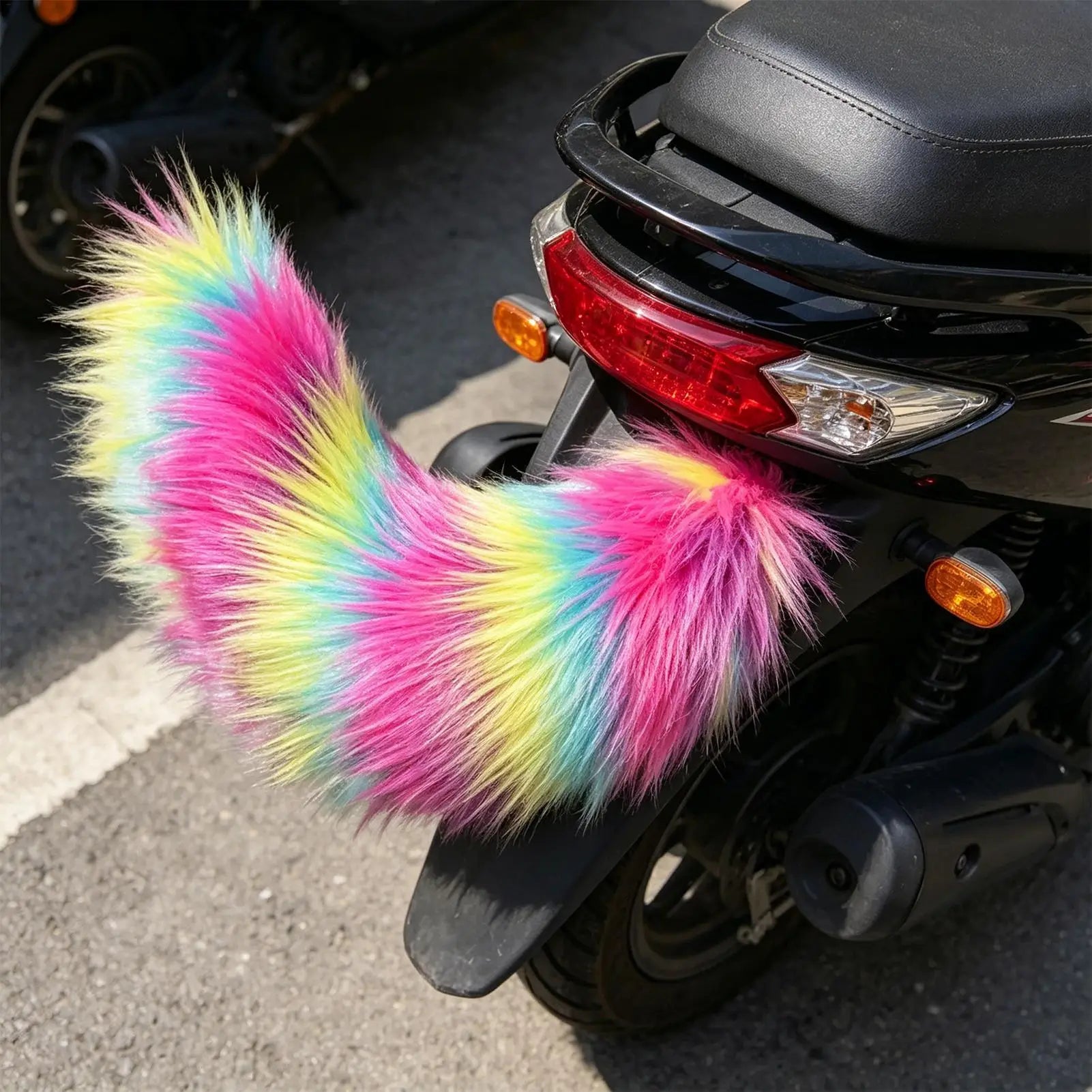 Moving Furry Tail Remote Control Wagging Plush Animal Car Trunk