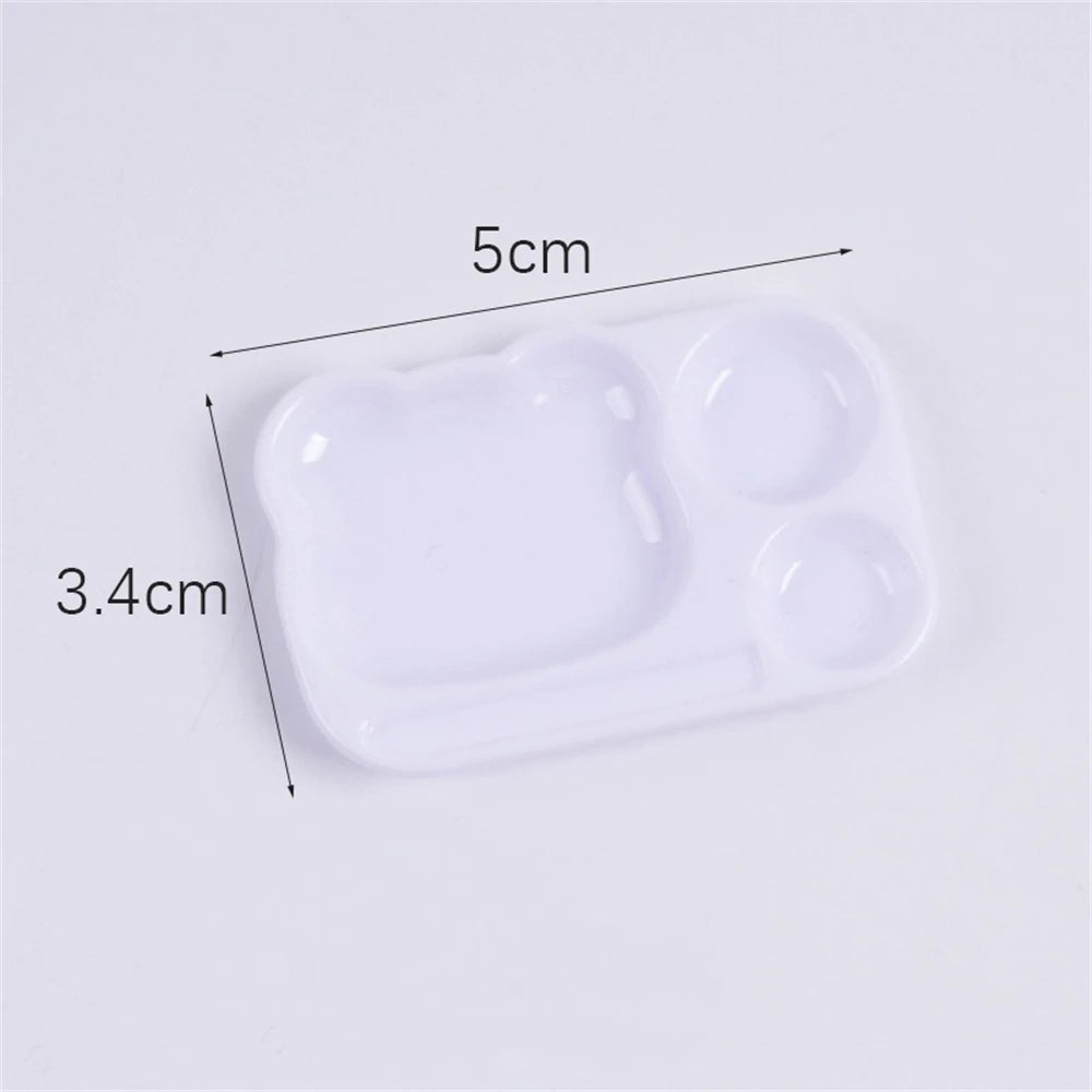 Cartoon Palette Nail Art Mixing Drawing Gel Polish Painting Board Zpaxo White-1pcs