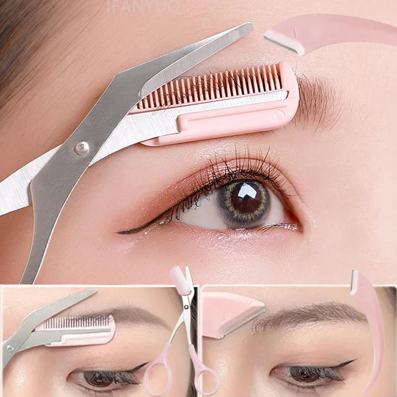 Crescent Moon Eyebrow Trimmer Stainless Steel Curved Women Eyelash