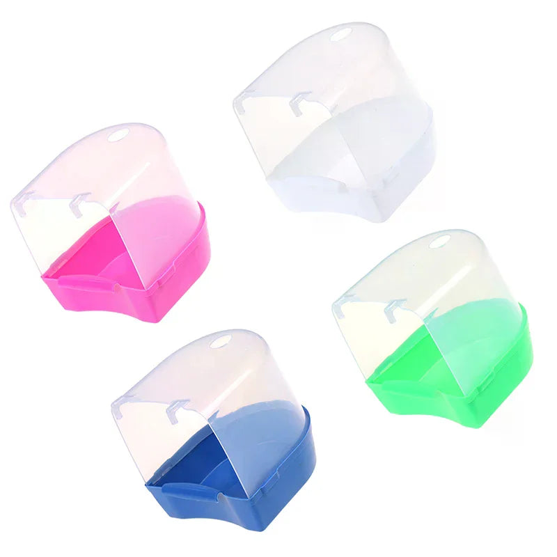 Plastic Bird Water Bath Box Bathtub Parrot Parakeet Hanging Bowl Zpaxo
