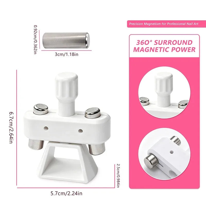 Rotatable Glass Bead Cat-eye Nail Art Magnet Gyroscope Strong No Zpaxo White With Magnet