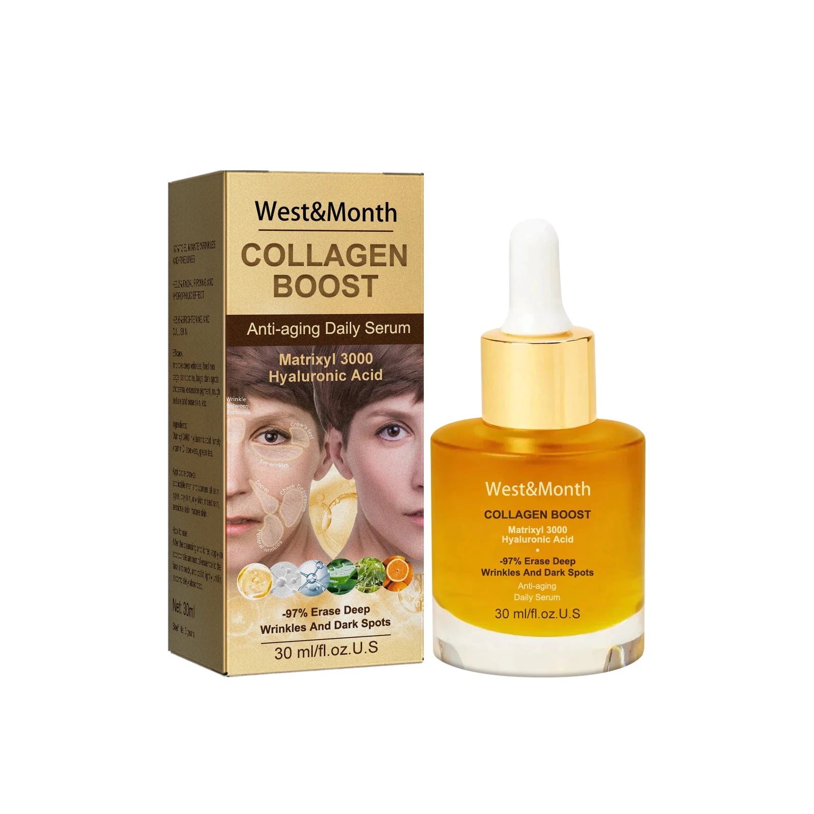 Collagen Face Serum – Anti-Aging, Hydrating & Brightening Anti-Aging Face Serum Zpaxo 30ml Boxed