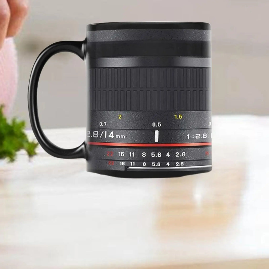 Camera Lens Coffee Cup Ceramic Handle Funny Mug Women Men Tea