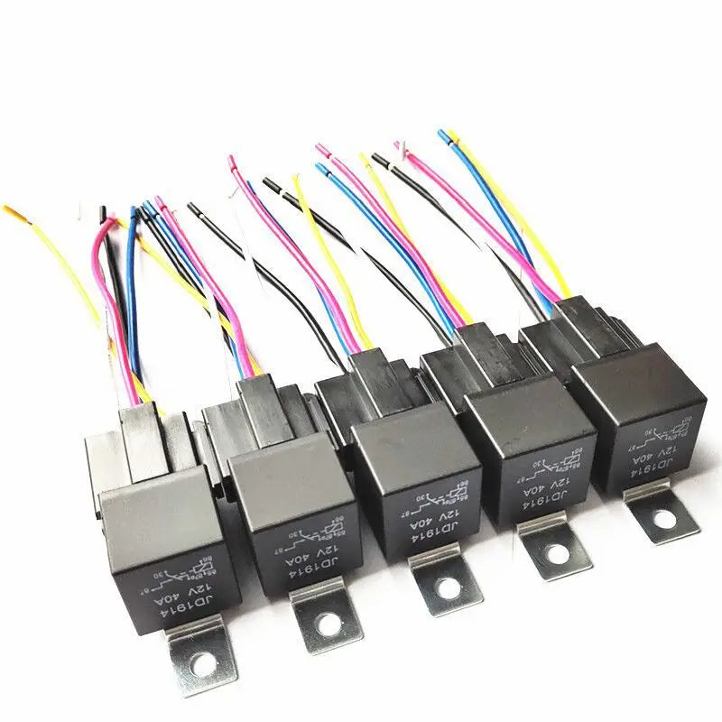 Waterproof Automotive Relay 12V 5Pin 40A Car Harness Socket Vehicle Zpaxo 12V