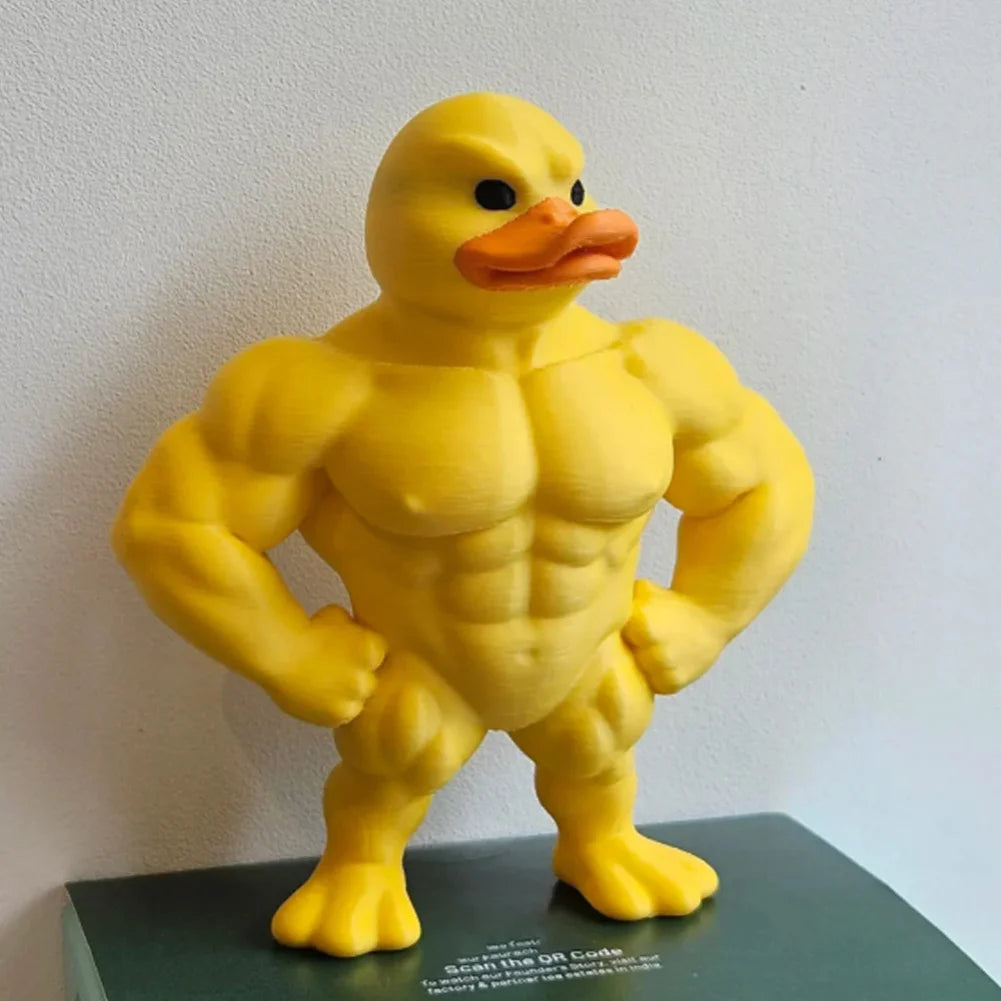 Muscle Duck Statue -3D Desktop Decor,Cute Bookshelf Whimsical Figurine,Multifunctional Indoor/Outdoor Decoration, Home Accessory Zpaxo