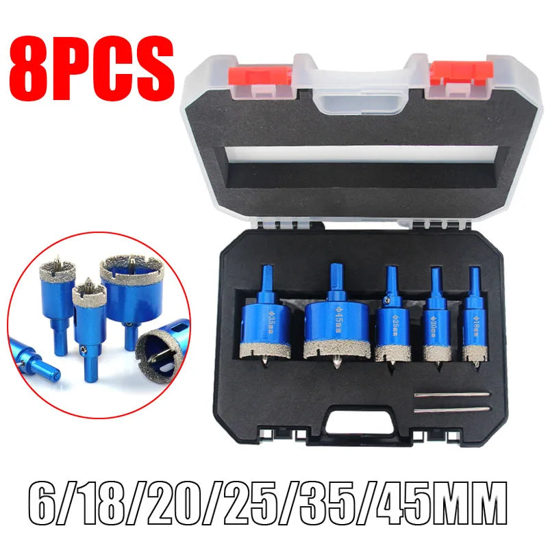 6- Diamond Coated Drill Bits Ceramic Tile Hole Saw Position Glass