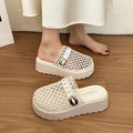2026 Women's Summer Closed Toe Hollow Out Breathable Comfortable Heel Zpaxo Beige 40
