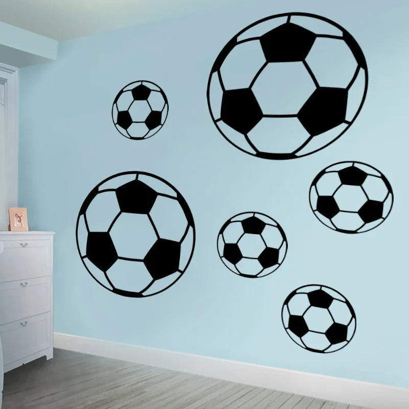 Football Soccer Wall Stickers Self-Adhesive Vinyl Wall Decals for Kids Sport Bedroom Refrigerator Sticker Home Decoration Zpaxo