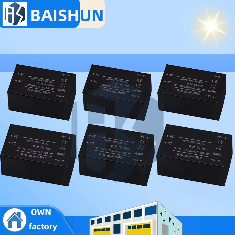 HLK-PM01 HLK-PM03 HLK-PM12 AC-DC 220V 5V 3 3V 12V Mini Power Supply Zpaxo HLK-5M05