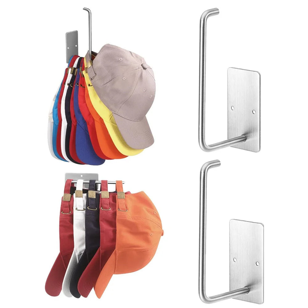 No-Drill Wall Mounted Hat & Storage Hook Rack | Multi-Use