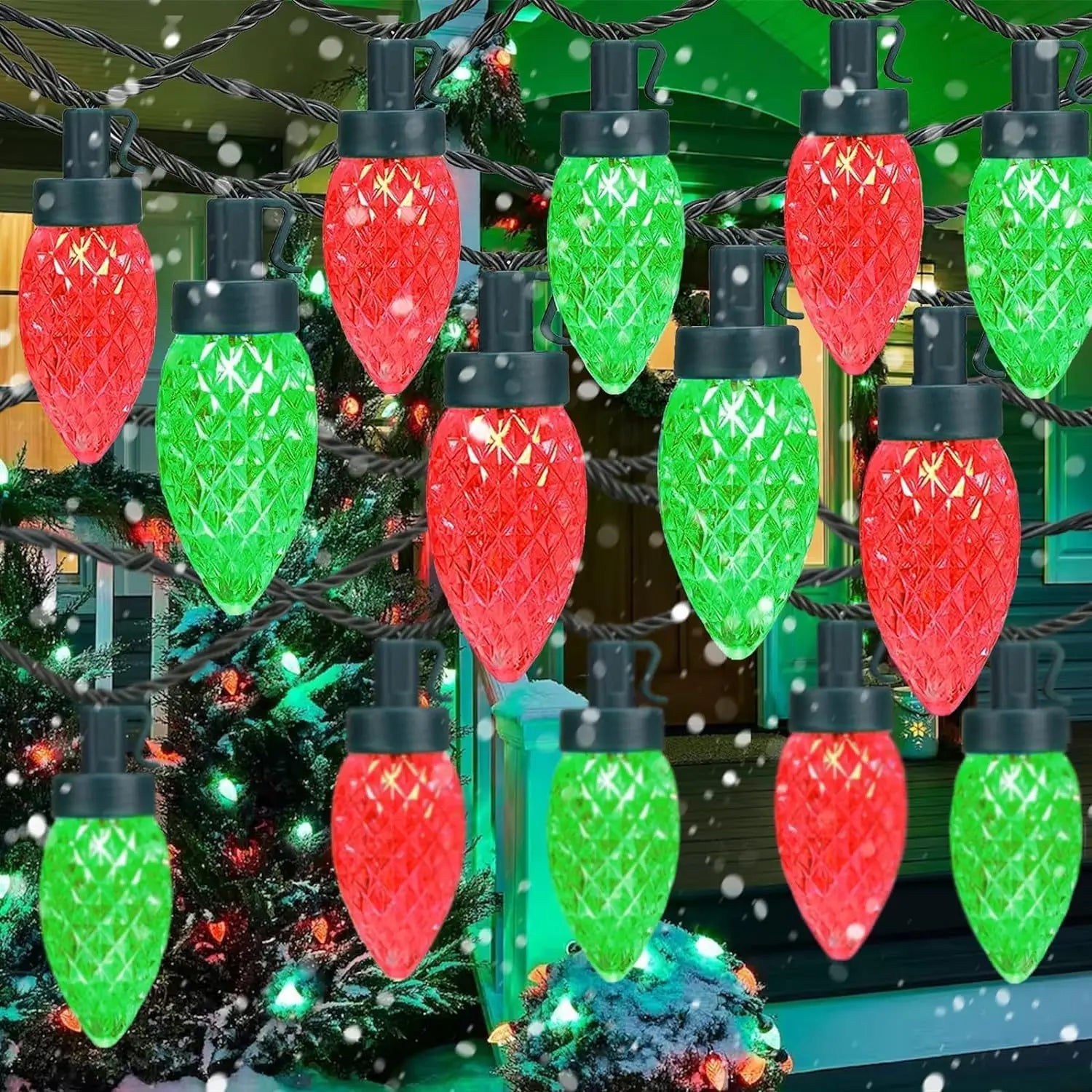 Outdoor Solar Strawberry LED Lights Christmas String Lamp Waterproof Zpaxo