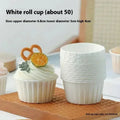 New 50pcs Muffin Cupcake Paper Cup Oilproof Cupcake Liner Baking Cup Tray Case Caissettes Cupcake Wrapper Paper Wedding Party Zpaxo White