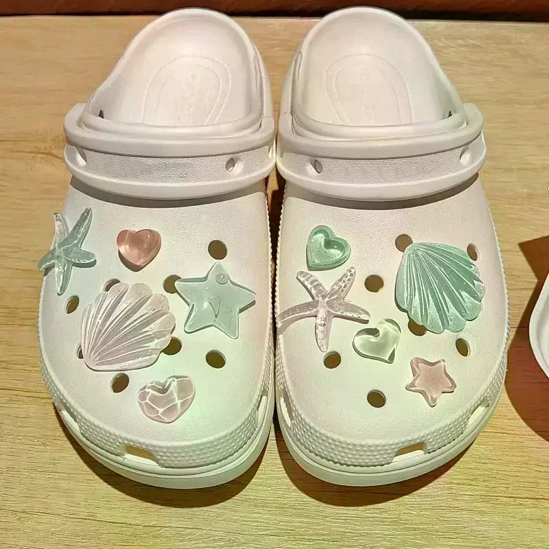 Girls DIY Clogs Sandals Decor Adorable Starfish Shell Resin Charms Zpaxo
