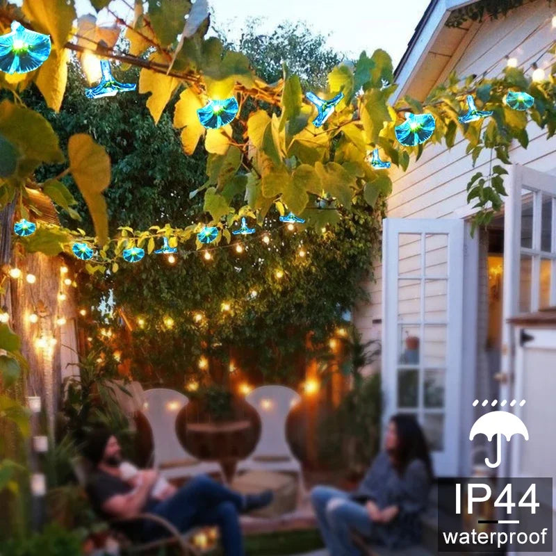 Solar Morning Glory Led Lamp Outdoor Waterproof Fairy String Zpaxo