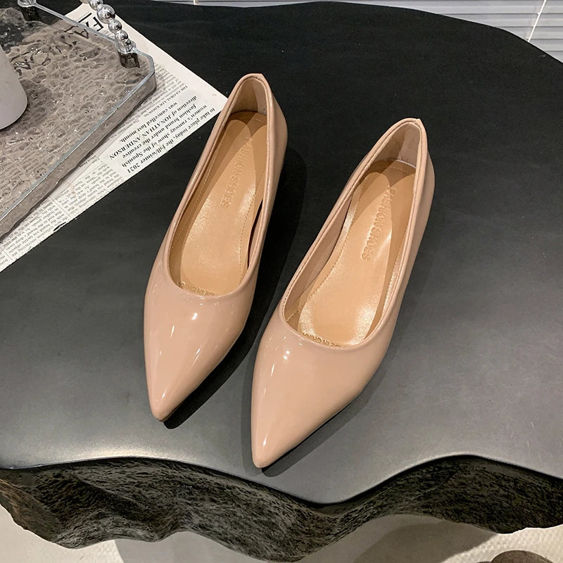 Flats Women's Shoes Yellow Net Brown Sugar Fruit Flat Shallow Pointed