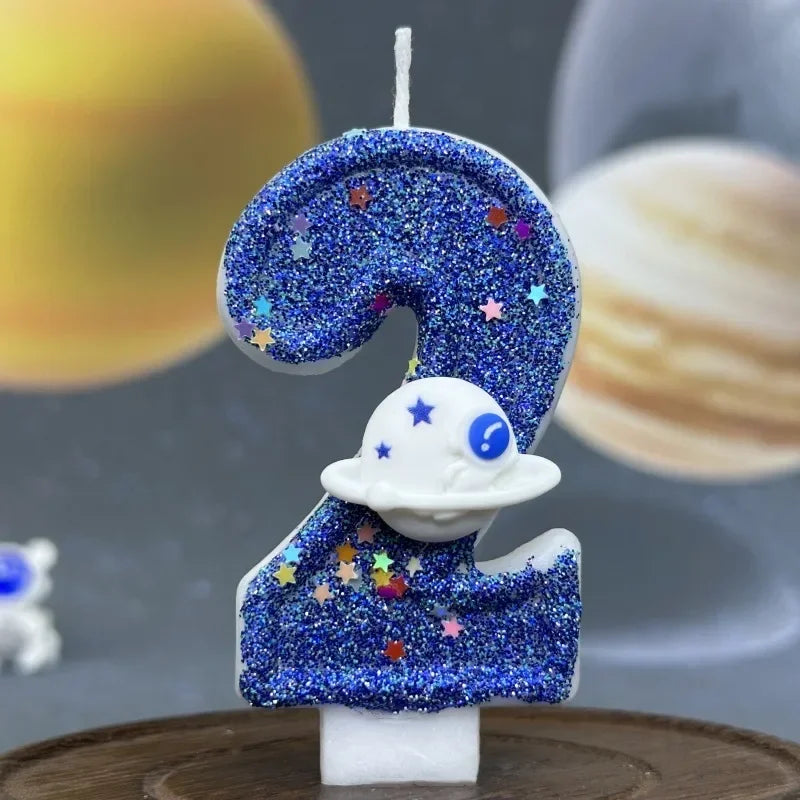 Boys Space Universe Birthday Number Candle Cake Topper Cake Topper Zpaxo 2