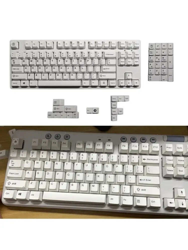 652F 125Keys Minimalists White PBT Keycap Cherry Profile Dye Zpaxo CN