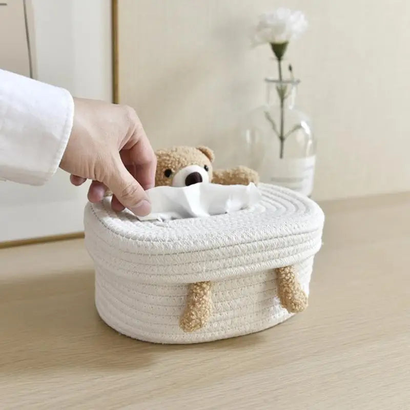 Bear Rabbit Designs Desktop Tissue Box Holder for Coffee Table Decoration Zpaxo