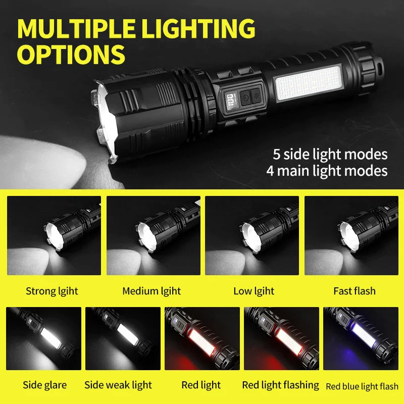 SHINEKNOT 600LM Zoomable Tactical LED Searchlight Flashlight Tactical LED Flashlight Zpaxo