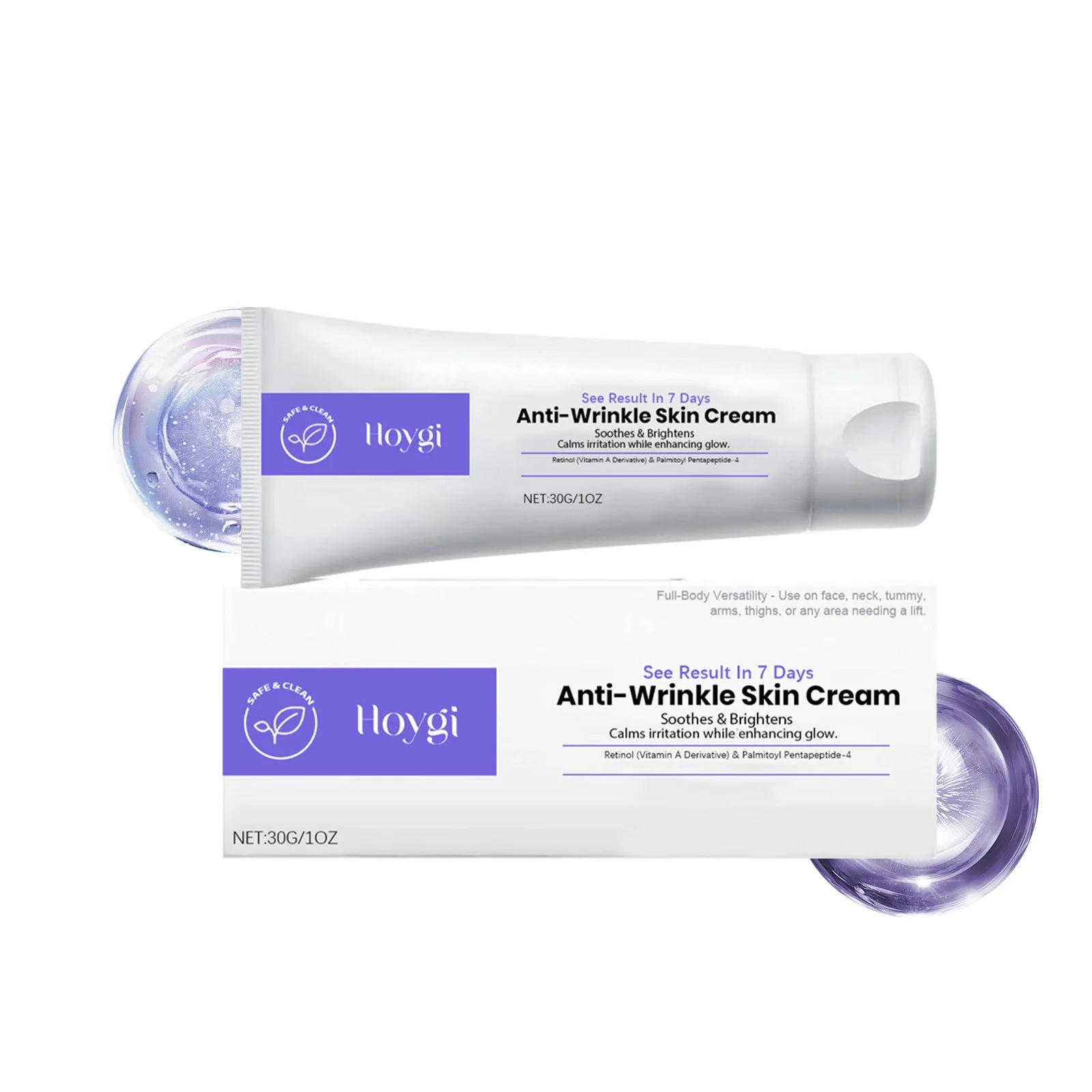 Hoygi Retinol Firming Night Cream for Face and Body Smooth Skin Oil Control Pore Refining Moisturizer for Dry Sensitive Skin 30g Zpaxo 1PC