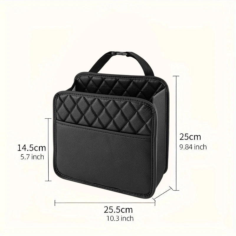 Car Seat Back Organizer – Leather Backseat Storage Bag